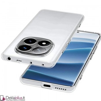 Silikoninis ploniausias dėklas su kameros apsauga - permatomas (Xiaomi Redmi Note 14 Pro 4G)